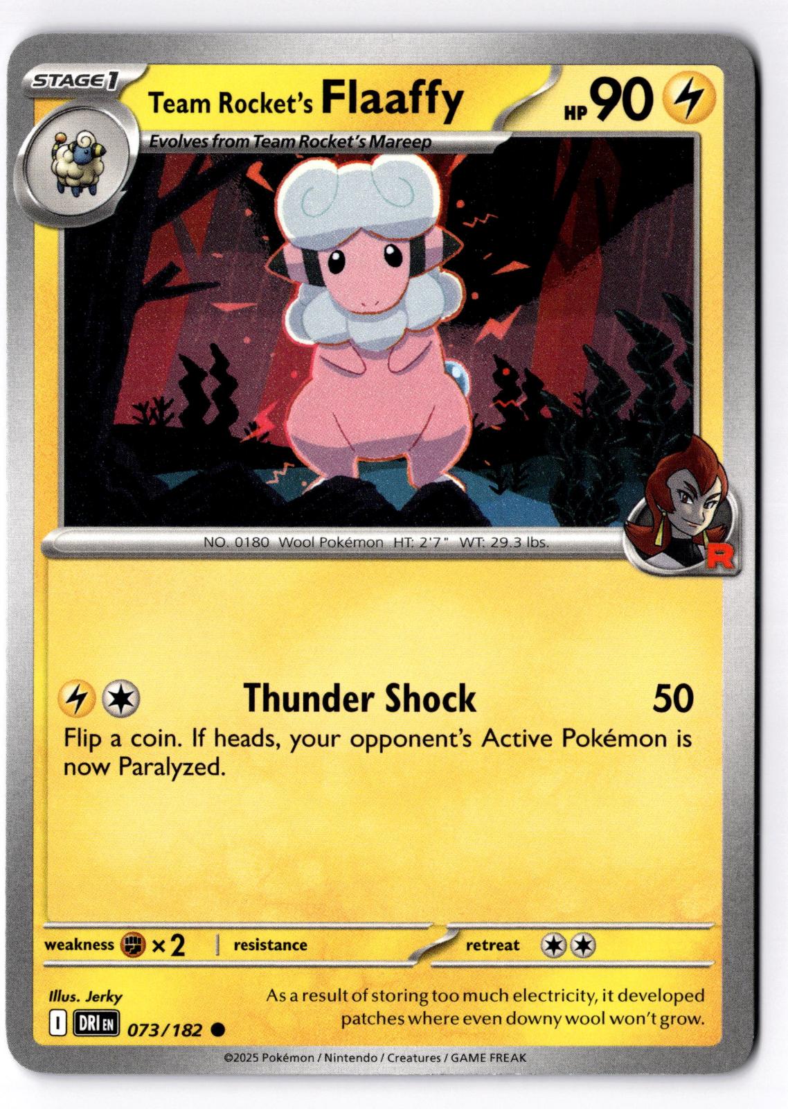 Team Rocket's Flaaffy 073/182 Common Destined Rivals Pokemon Near Mint