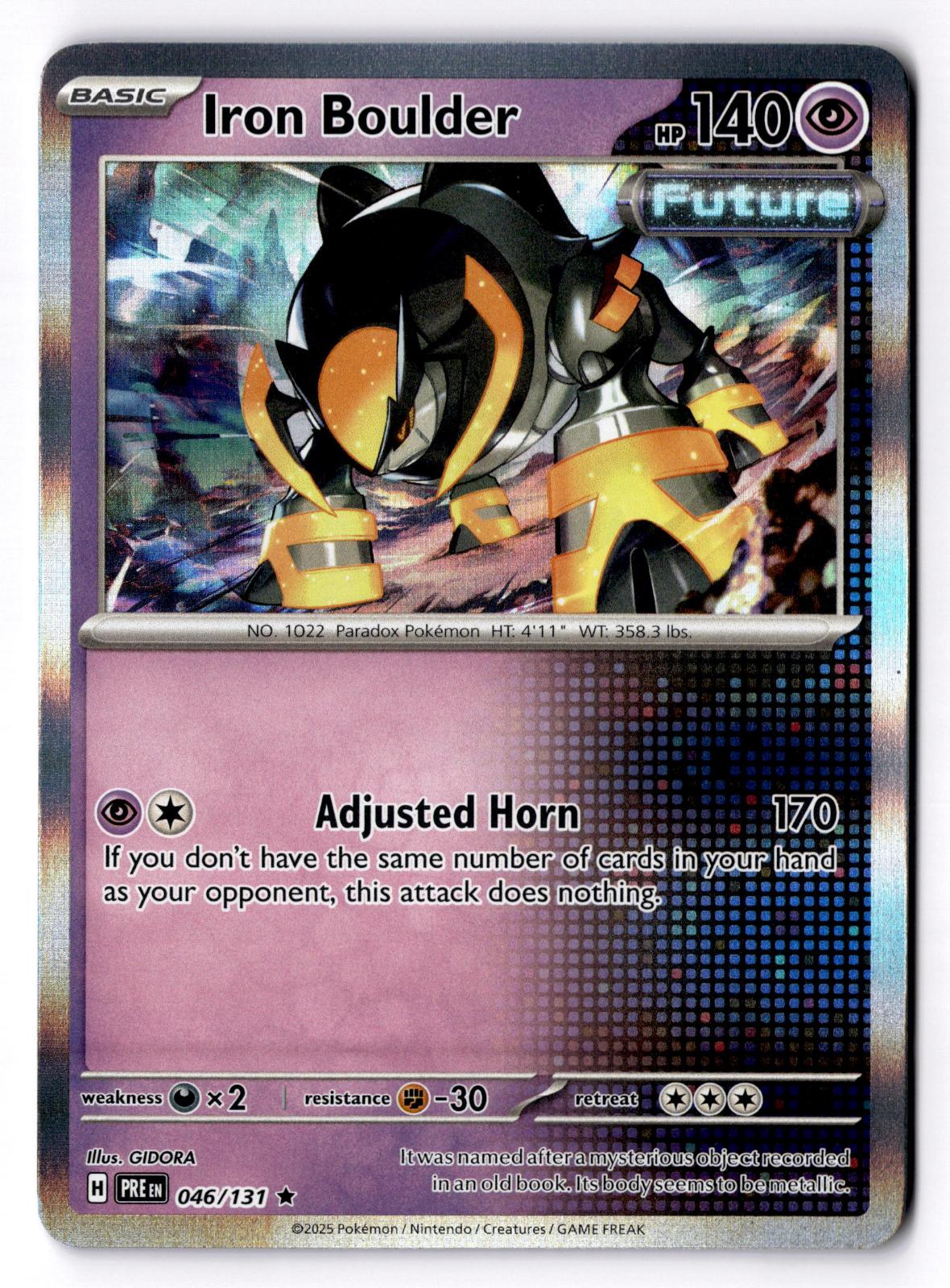 Iron Boulder 046/131 Holo Rare Prismatic Evolutions Pokemon Lightly Played